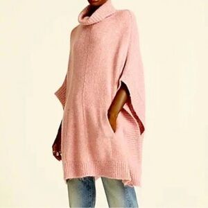 J Crew Relaxed Turtle Neck Poncho in Wisteria